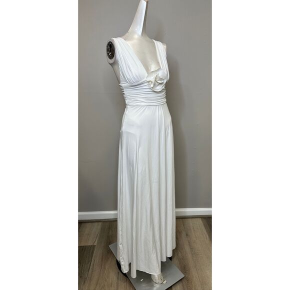 Maygel Coronel Orinoco Rosette Halter Midi-Dress In Off White Size ONE SIZE $510 - Picture 9 of 10